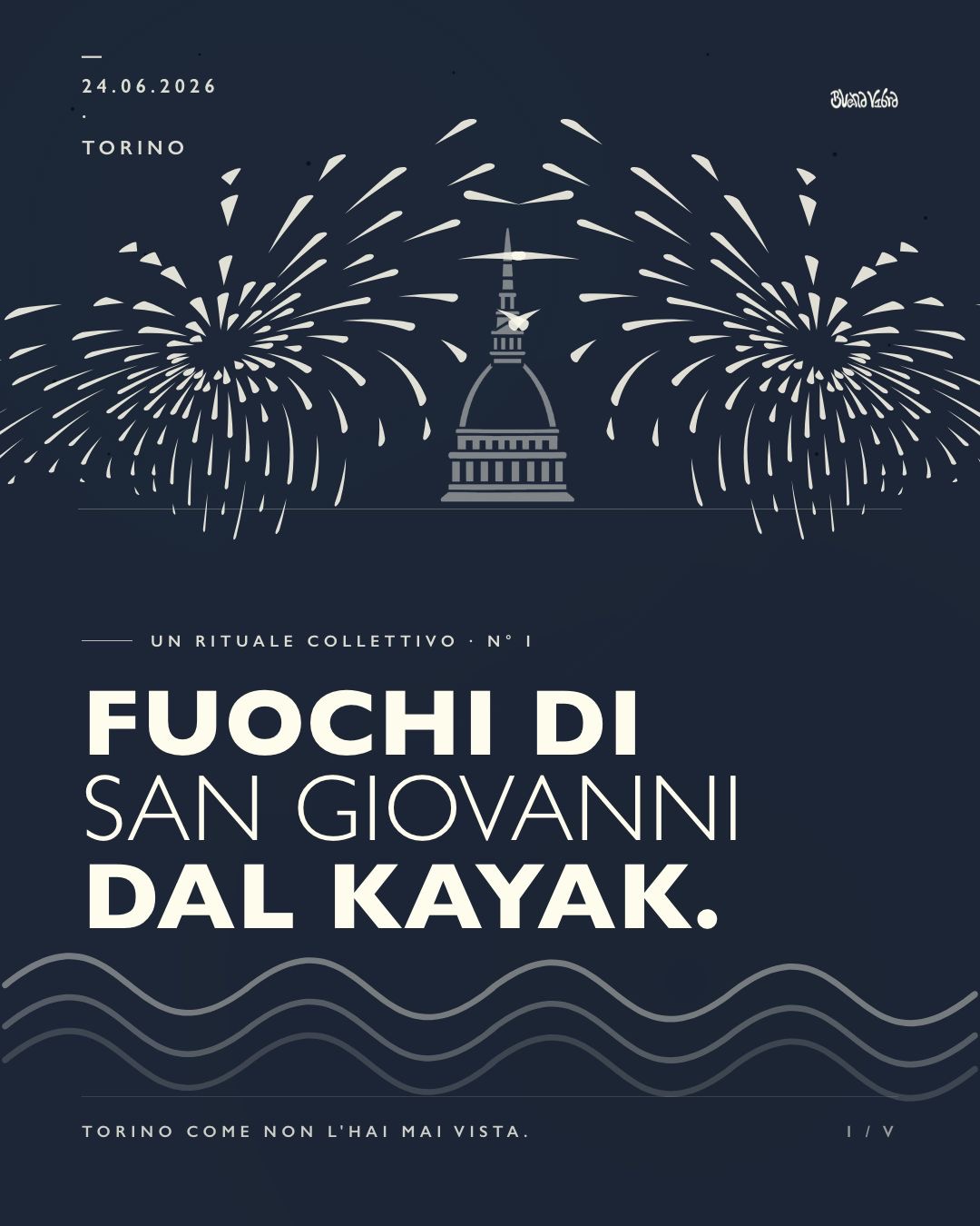 fuochi di San Giovanni sul kayak